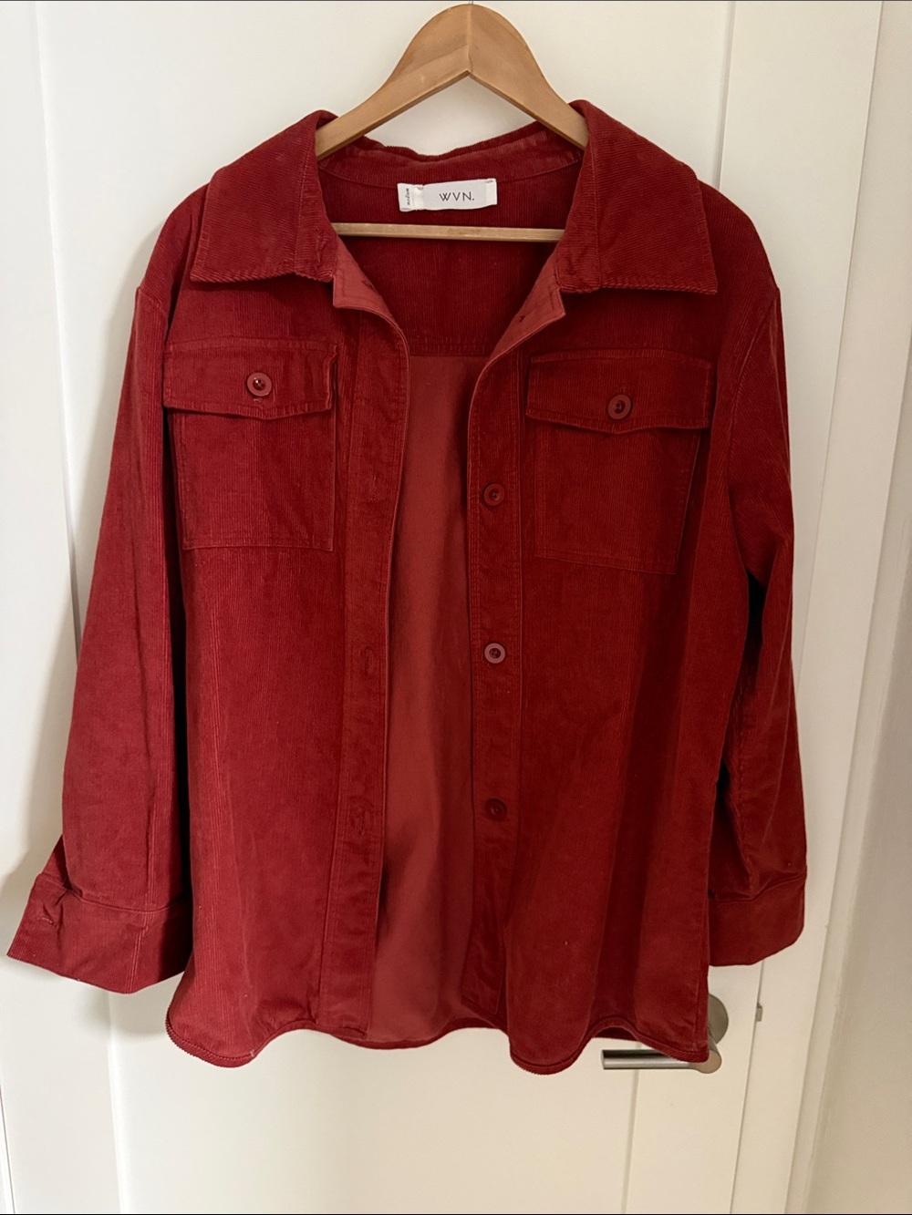 WVN Red Corduroy Shacket Jacket